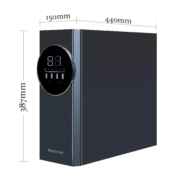 A black 600g high-flow four-stage filter cartridge tankless RO system
