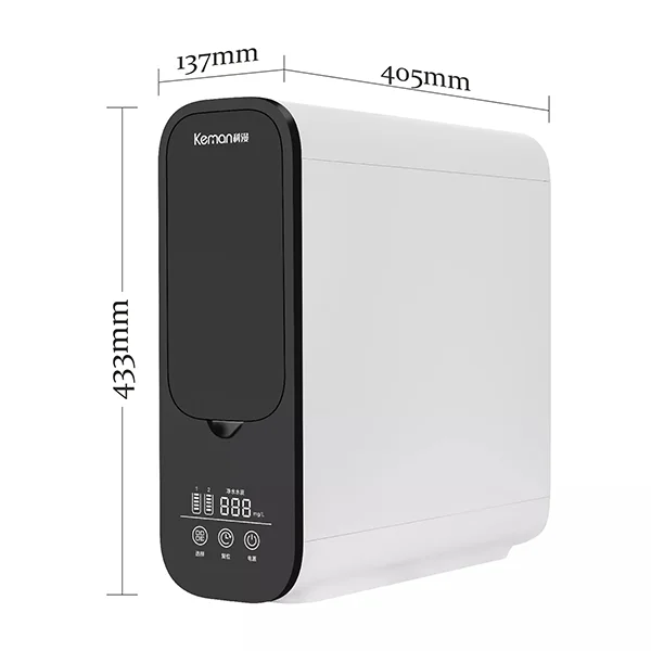 A 600g high-flow tankless RO system dimension diagram