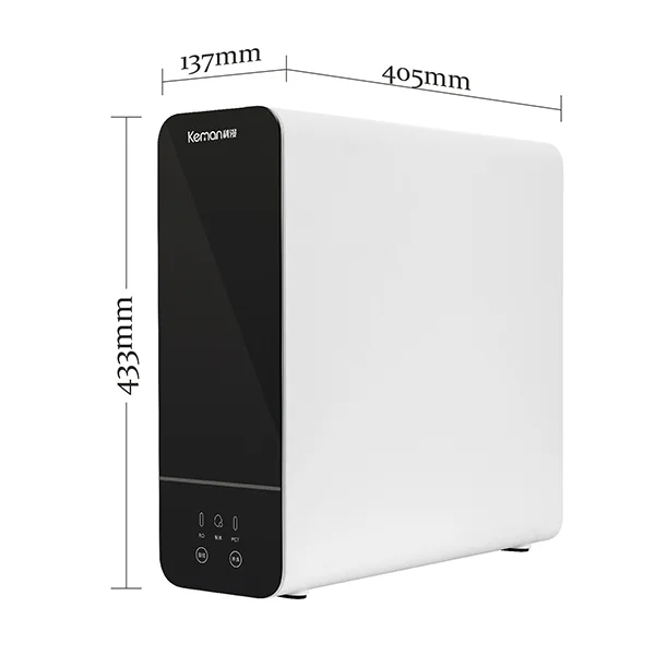 An 800 GPD high-flow tankless RO system dimension diagramk