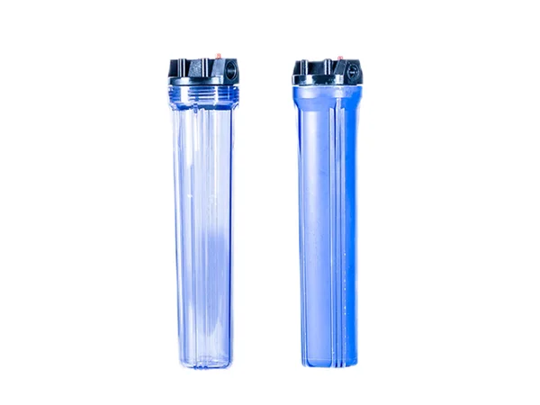 Two pre-filter housings in different colors
