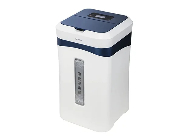A blue and white central water purifier