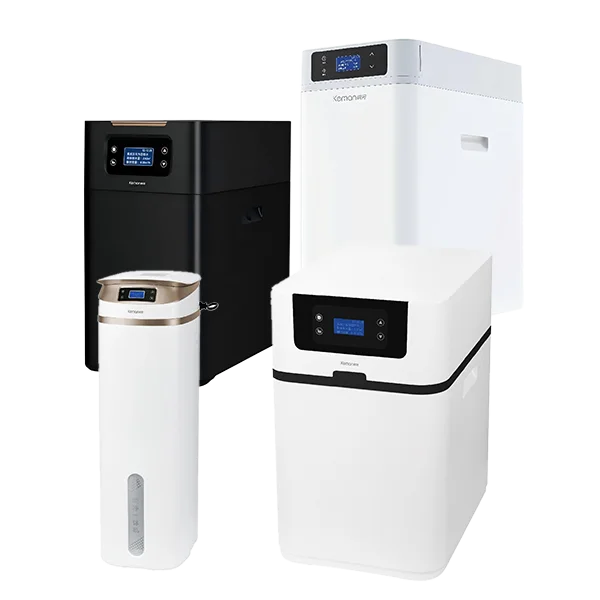 Soften-filter-all-in-one machines of 4 different sizes