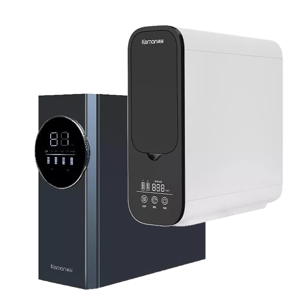A white and a black tankless RO systems