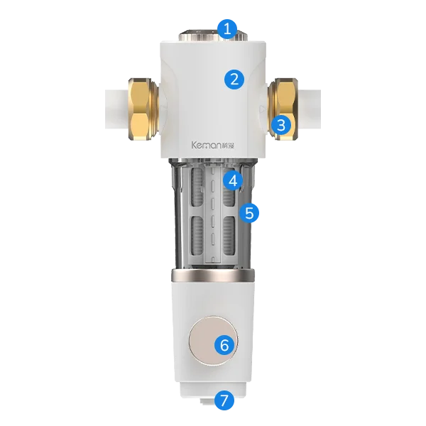 A complete structural diagram of KM-PF-02 self-cleaning pre-filter