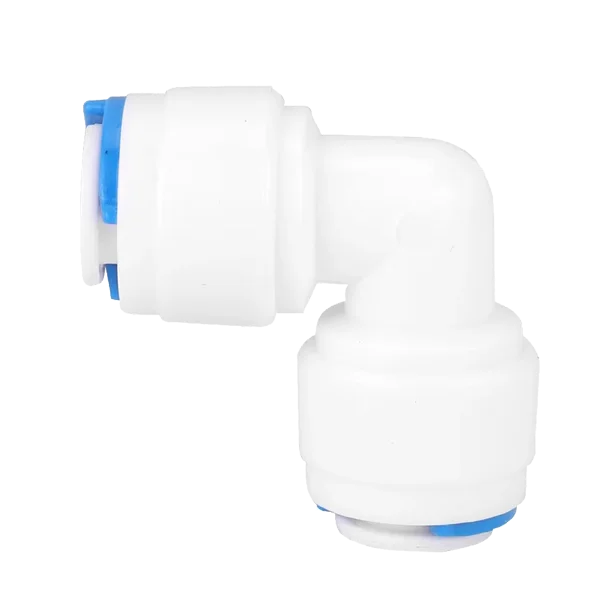 A white quick connect water purifier connector