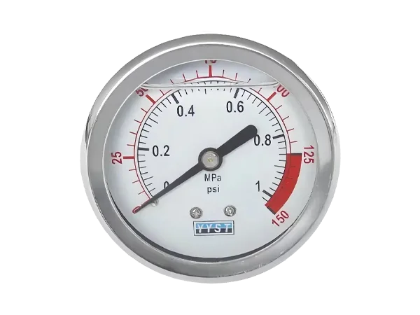 The pointer of a pressure gauge is at the starting scale position.