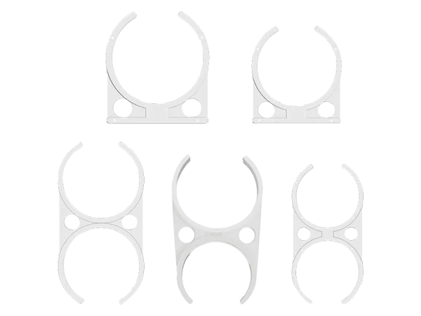 5 white RO water filter clamps