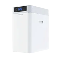 A white dual-tank water softener