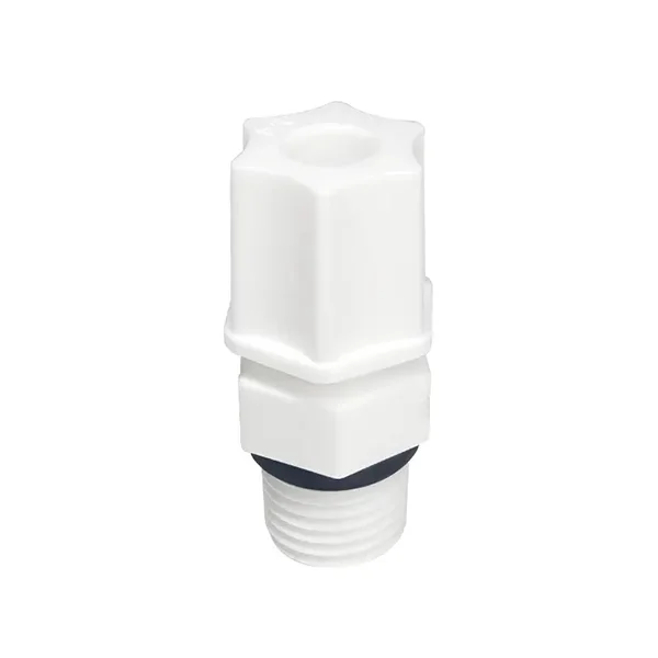 A threaded straight water purifier connector