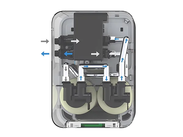 Three-tank water softener water treatment process structure diagram