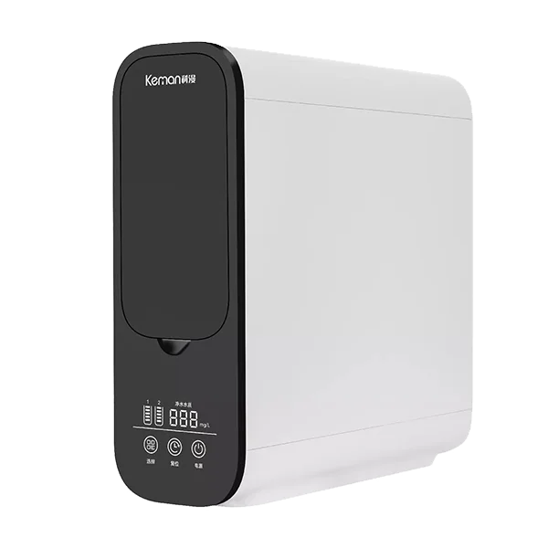 A two-stage filter cartridge tankless RO system