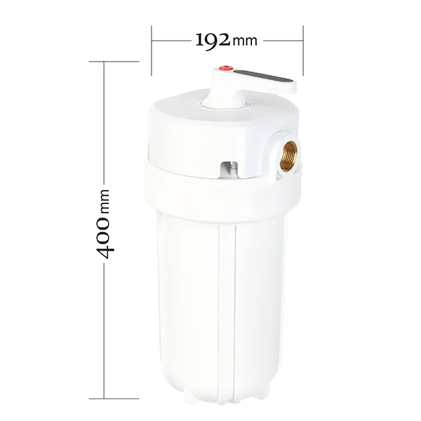 Dimensions diagram of the VA10M big fat bottle pre-filter