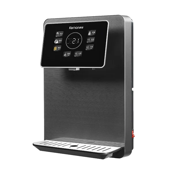 A black smart wall-mounted hot & cold pipeline water dispenser