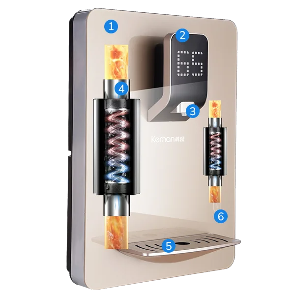 Structure diagram of wall-mounted instant hot pipeline water dispenser components