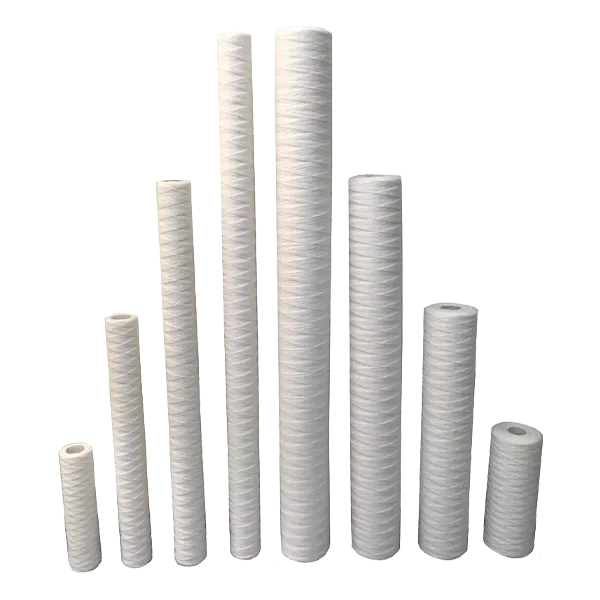 8 string wound PP cotton filter cartridges of different sizes